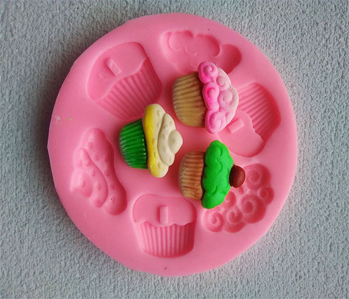 Molde Silicona muffin cupcake para apliques en pasta y fondant
