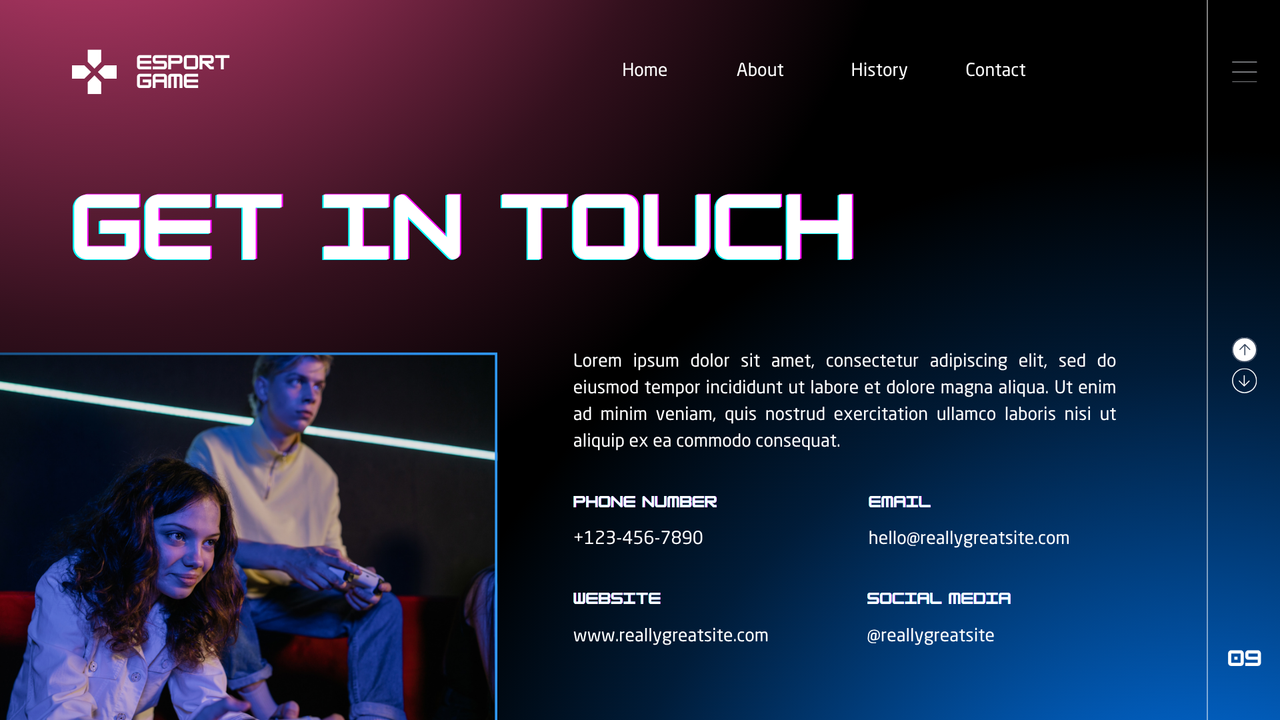 Dark Blue and Red Neon Futuristic Esports Game Presentation