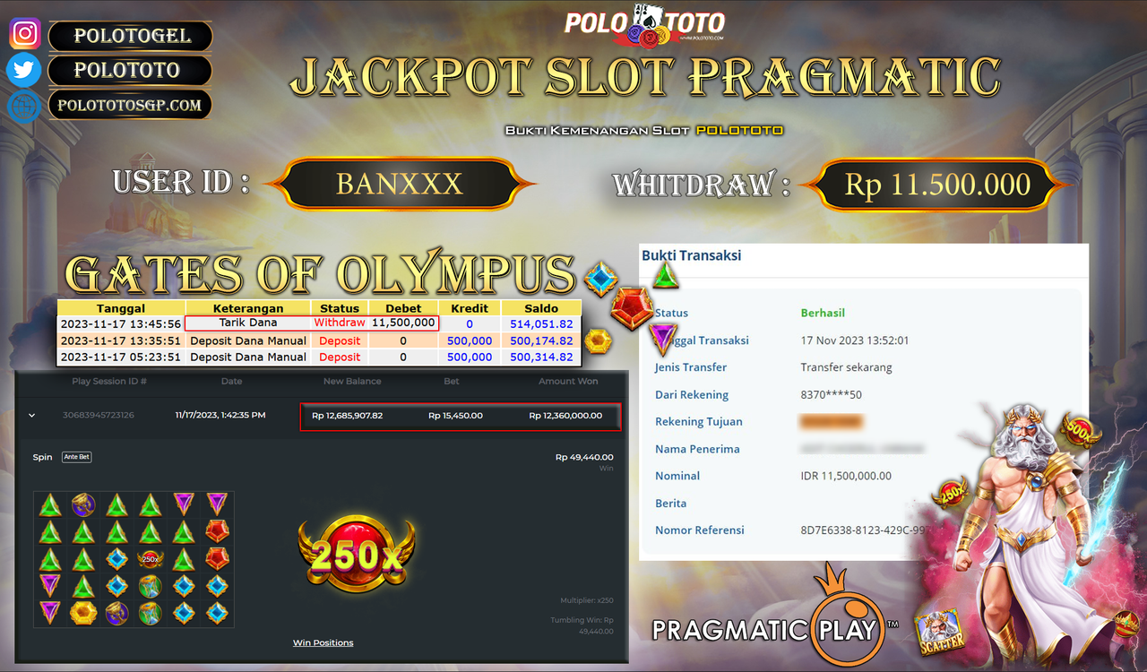BUKTI PEMBAYARAN JACKPOT DIPOLOTOTO DIBAYAR LUNAS!!!
