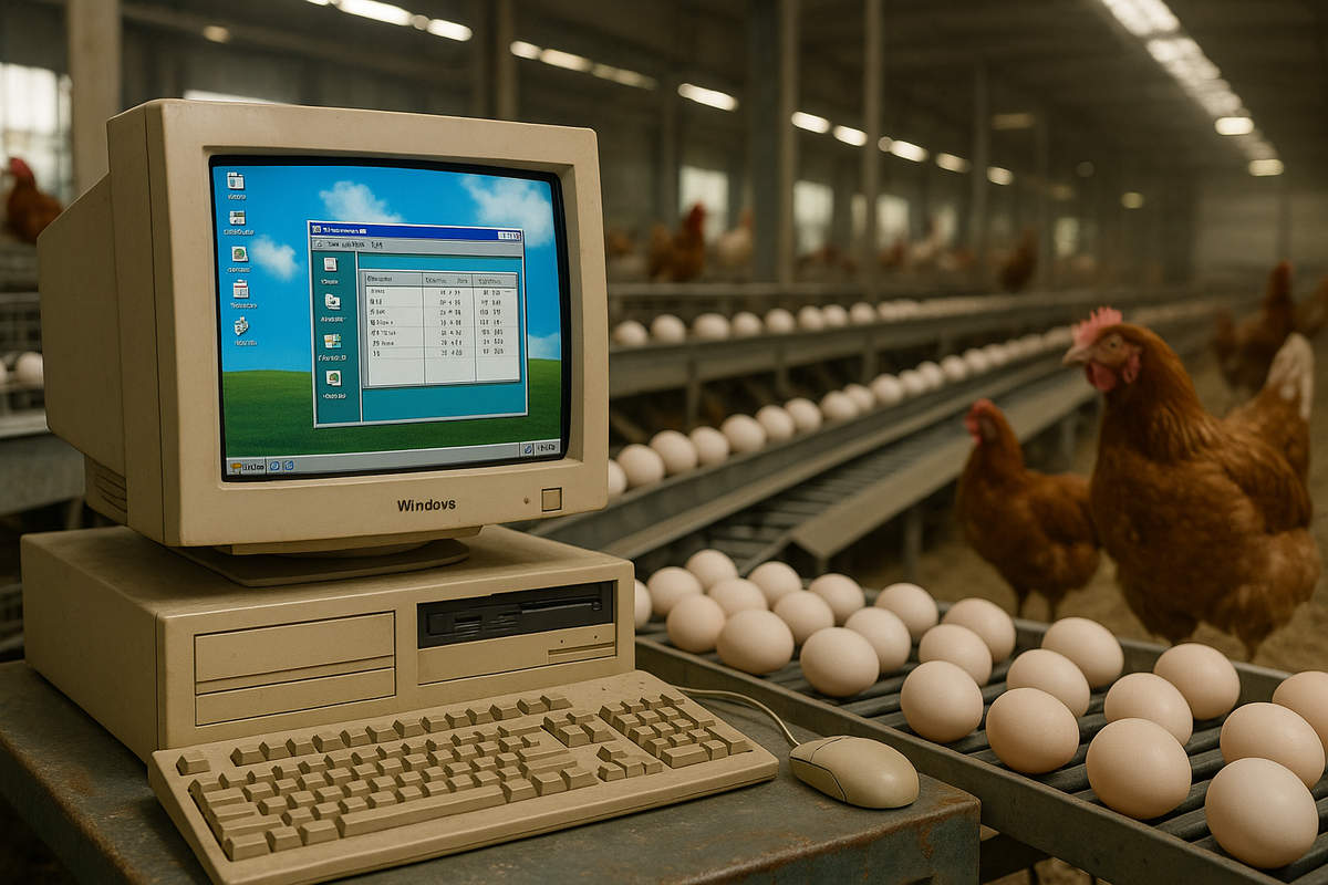 O Windows 95 Ainda Vive: Como uma Granja Alemã Classifica 40 Mil Ovos por Dia com um Sistema Jurássico