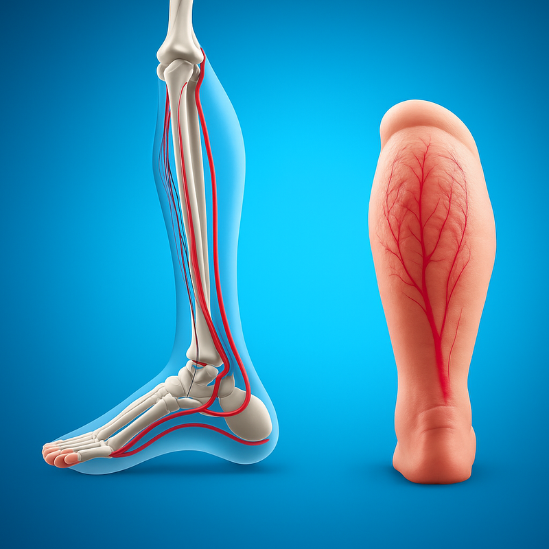 illustration showing hormone affecting leg swelling