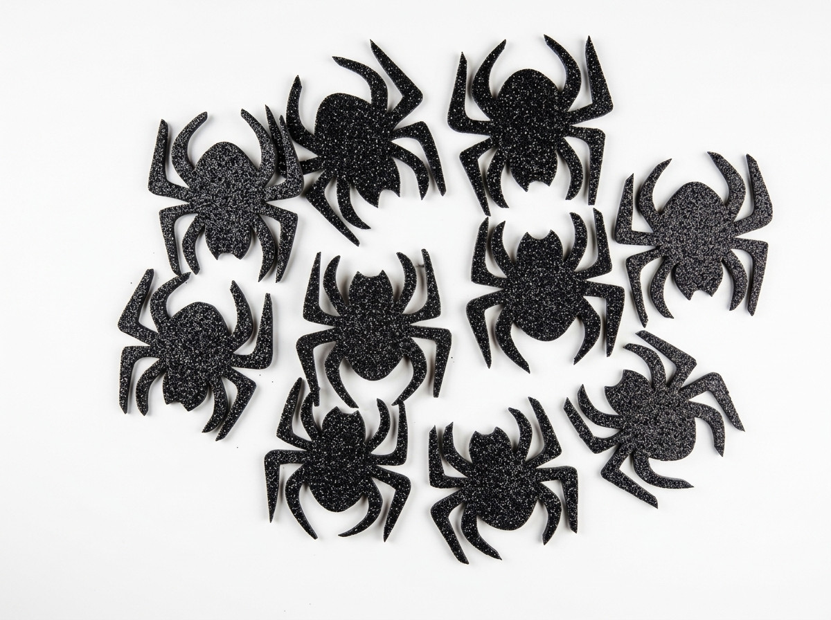 Set Figuras en goma Eva adornos Arañas apliques Halloween 6pz