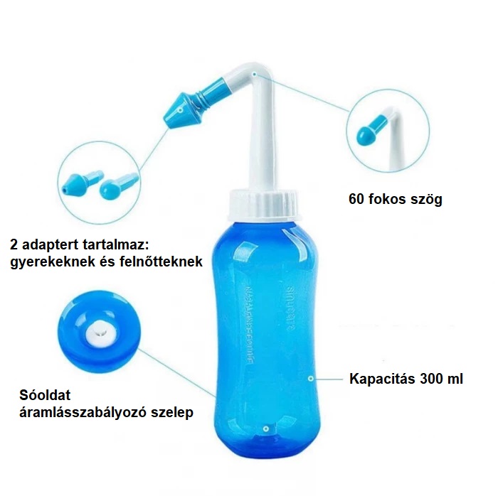 Orr -öblítő WaterPulse tartály eszköz a melléküregek tisztítására sóoldat  NETI POT mosogatógép