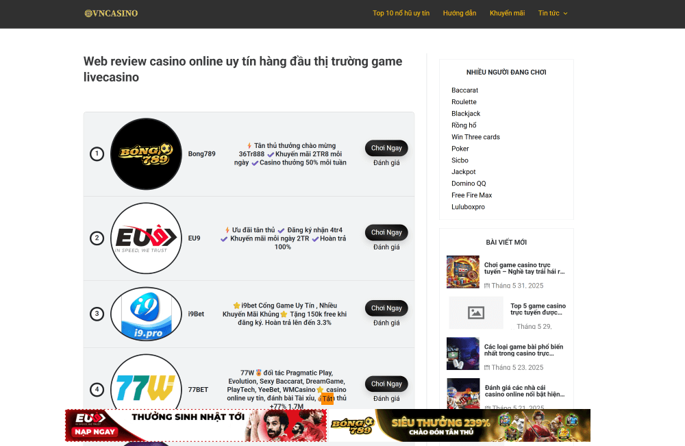 casino online vietnam top 10