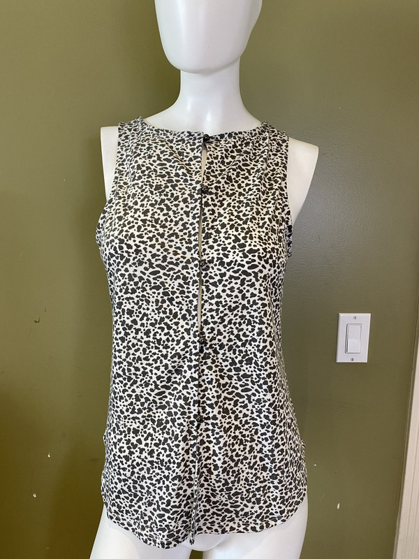 THREAD 4 THOUGHT CHEETAH PRINT BUTTON UP TANK WOMENS M TWA2763