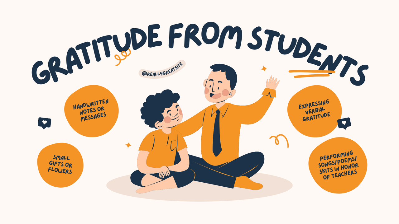 Blue Orange and Cream Illustrated Teacher's Day Presentation