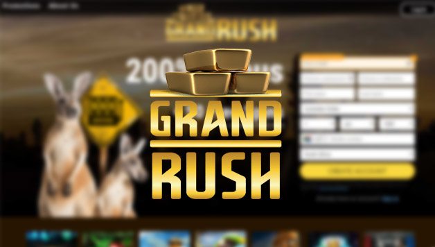 Which online gambling establishment, grandrushcasino.bet/, accepts a ten dollar deposit?