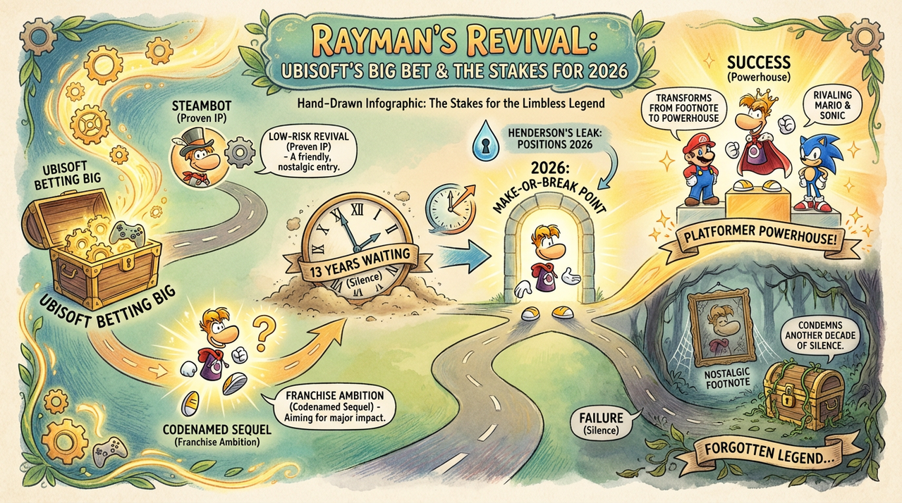 Tom Henderson Drops Rayman Bombshell - Second Game Already Codenamed After Remake Success? 1 Retro platformer gaming setup with classic controller and vibrant screen glow