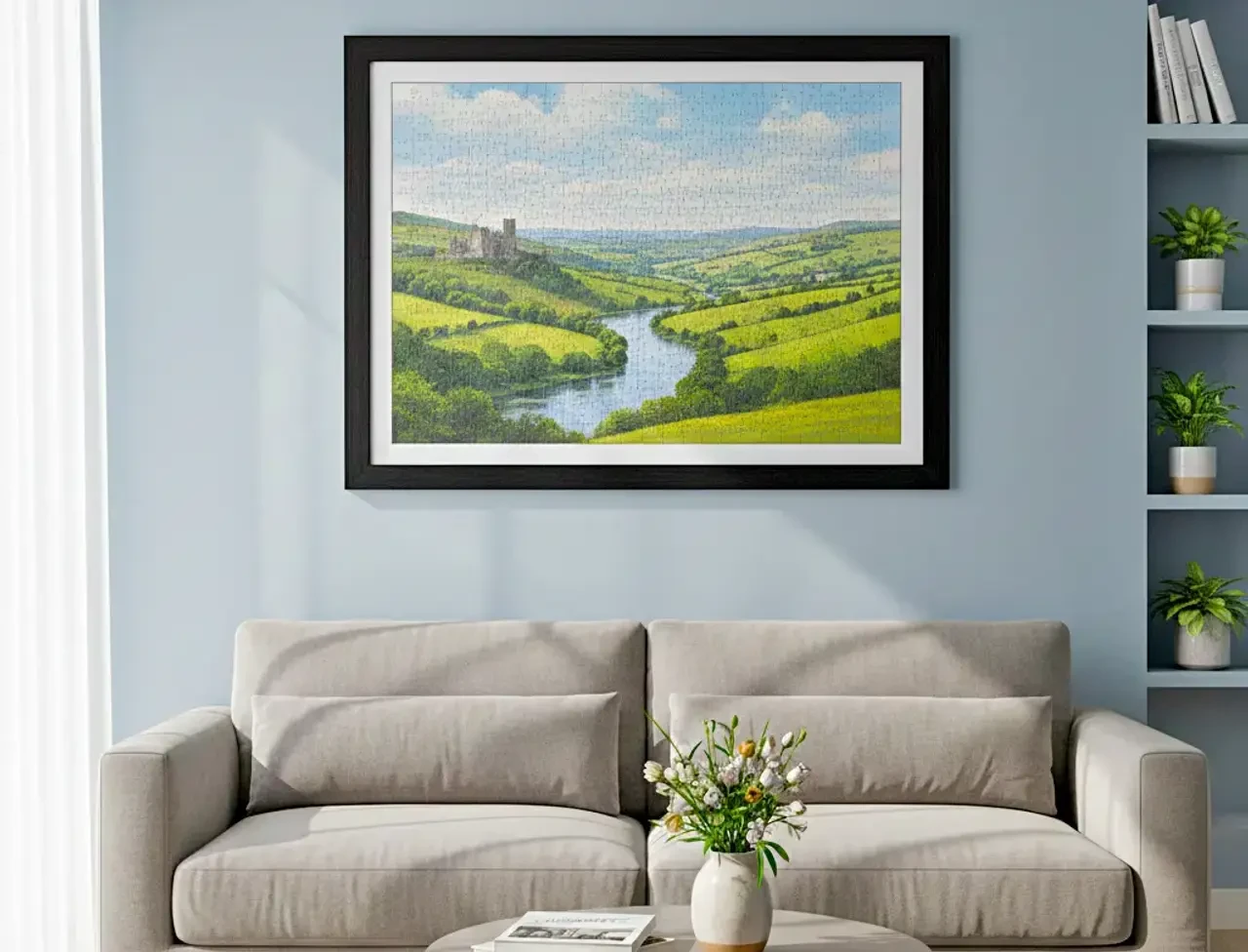 Detalhe de quebra-cabeça emoldurado