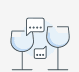 picture of wine glasses conversating (as a joke)