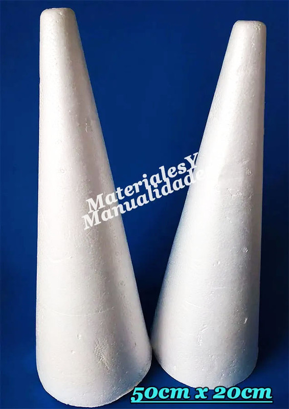 Conos de icopor 50 cm Extragrande para manualidades y navidad