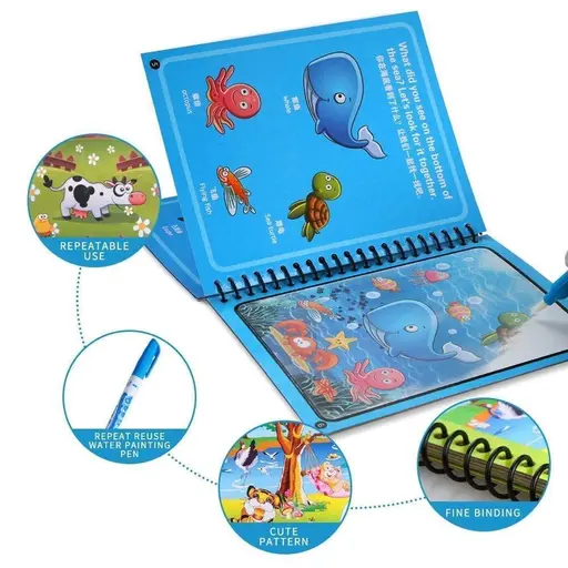 Educational Toys,Early Development & Activity Toys,Magic Water Book for Kids PACK OF 3 (T108)