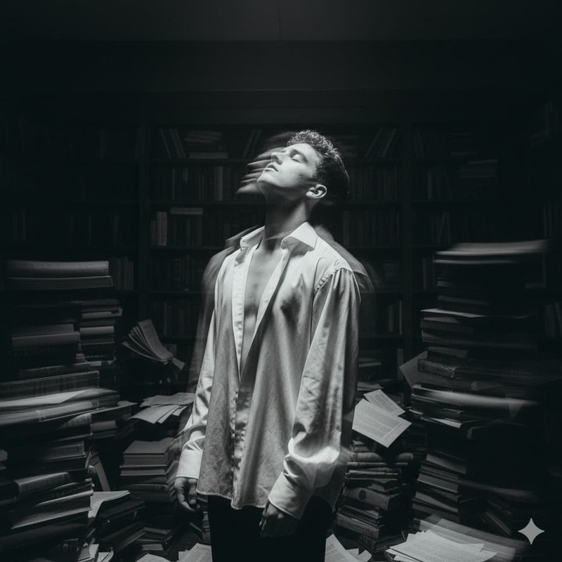 ЧБ-портрет творческой экспрессии по фото нейросеть