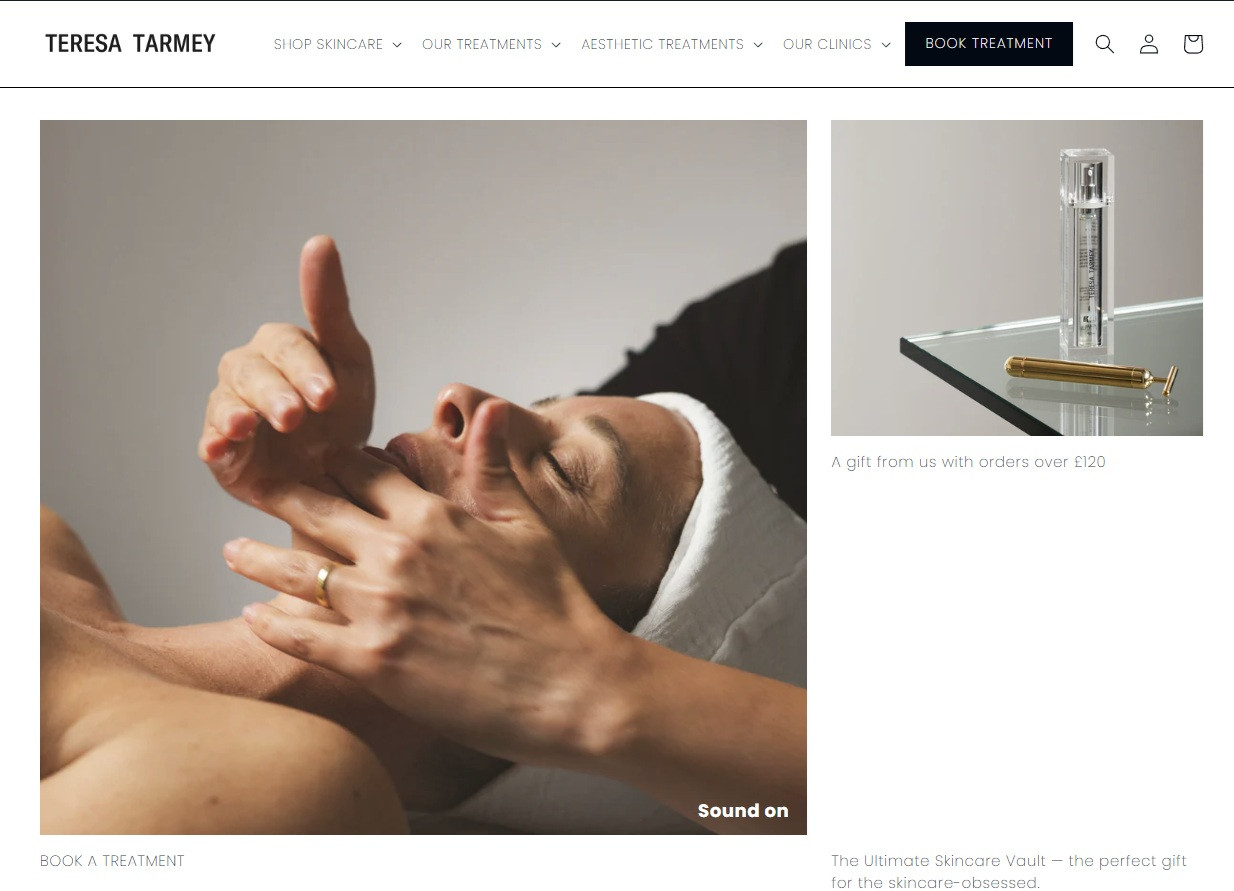 Teresa tarmey facial treatment. Professional hands delivering facial therapy.