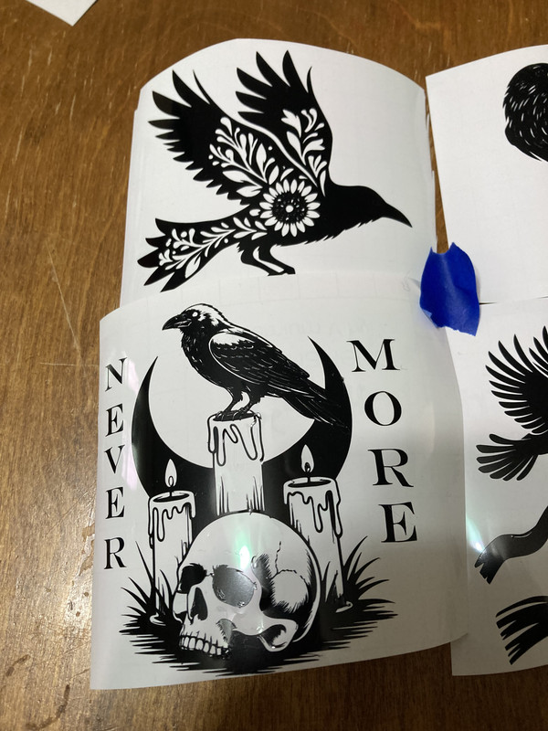 handcrafted ravens decal set