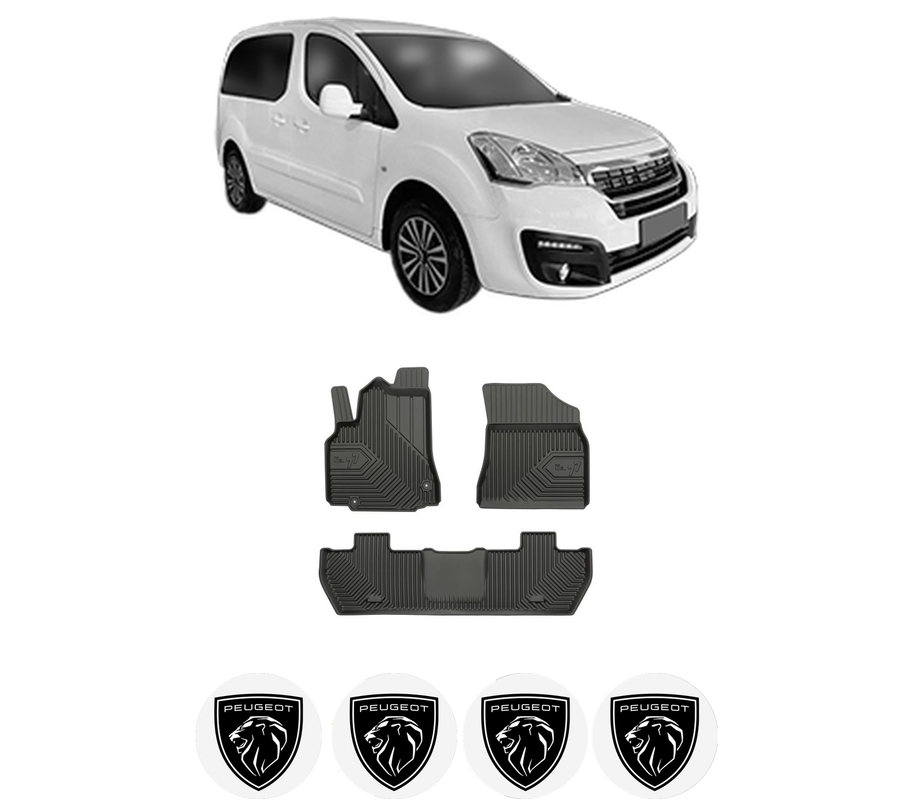 Set covorase presuri PEUGEOT PARTNER ORIGIN Box Body/MPV (G_) din 2008-2015, auto, din cauciuc thermoplastic, 4 Stickere auto cu PEUGEOT