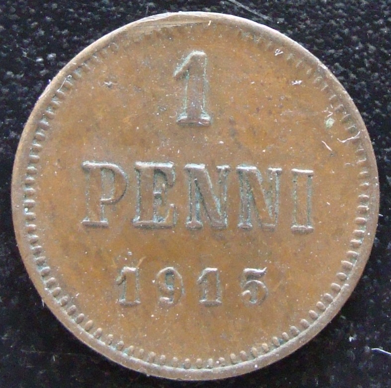 1 Penni. Finlandia. 1915 FIN-1-Penni-1915-rev