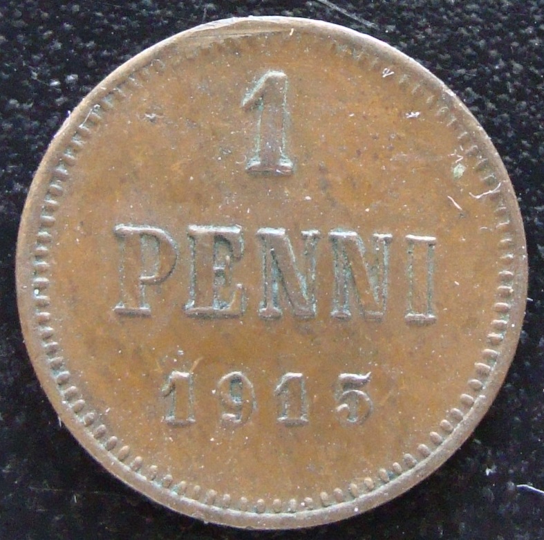 1 Penni. Finlandia. 1915 FIN-1-Penni-1915-rev