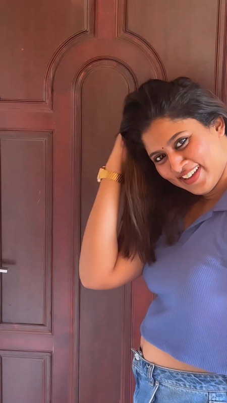 _anagha_sajeev sexy hit boobs and rare navel in violet top and jeans.mp4_snapshot_00.08.444