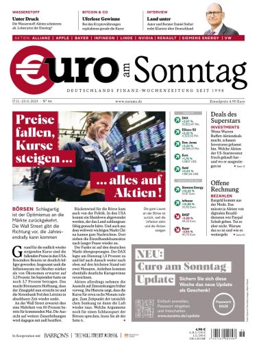 Cover: Euro am Sonntag Finanzmagazin No 46 vom 17  November 2023
