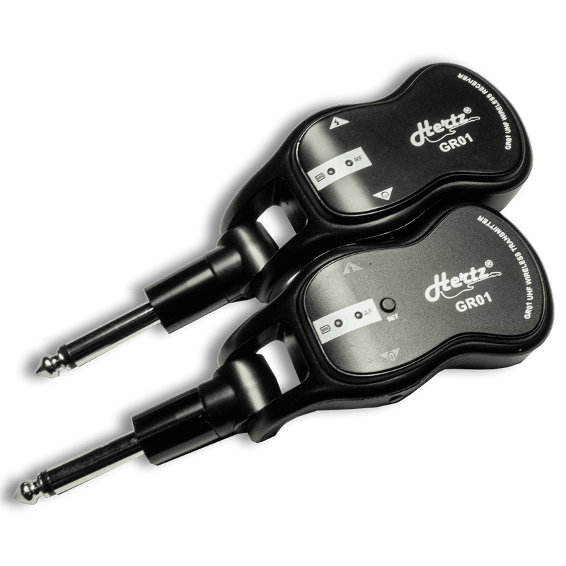 Hertz GR-01 Guitar Wireless System with Rechargeable Transmitter and Receiver, 30M Effective Range, Low-Latency Audio Transmission, Type-C USB Charging and Plug-and-Play Connectivity for Electric Guitar, Bass & Musical Instruments