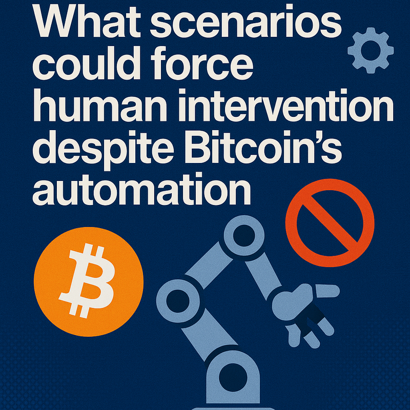 What scenarios could force human intervention despite Bitcoin's automation