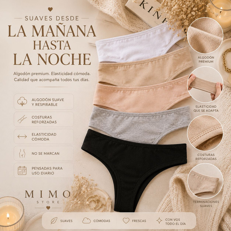 Bombacha colaless algod&oacute;n detalle