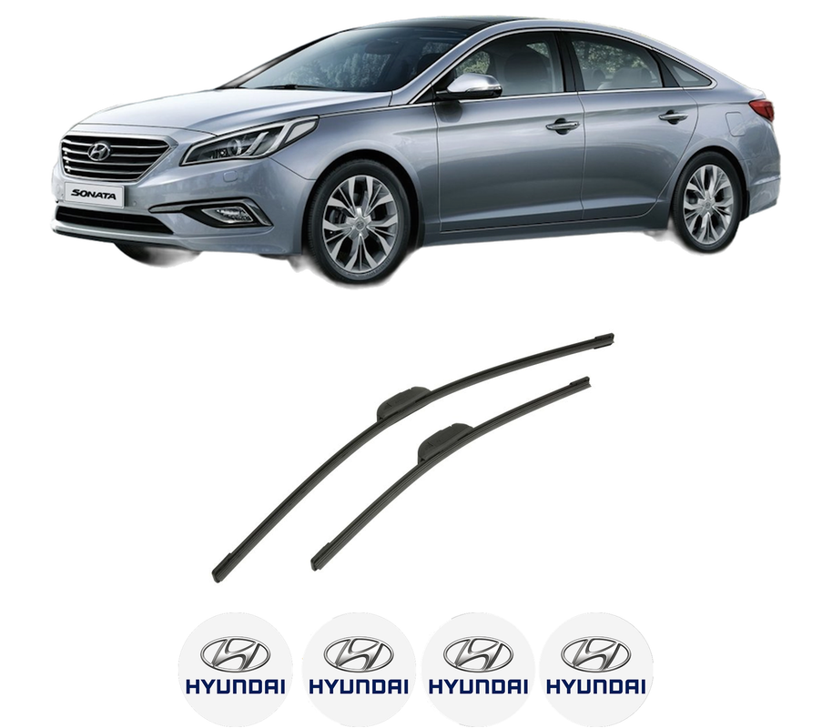 Set stergatoare auto HYUNDAI SONATA VII (LF) din 2014-2019, pentru parbriz auto, 2 bucati, Bosch Aerotwin Retrofit, din cauciuc siliconat rezistent, 4 Stickere Auto HYUNDAI