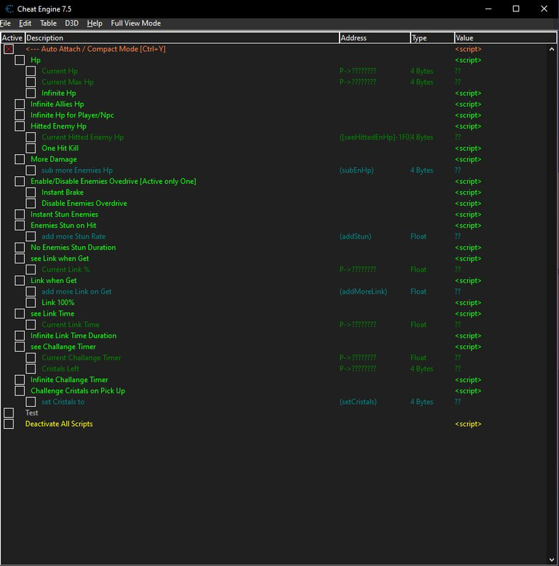 Granblue Fantasy Relink Table FearLess Cheat Engine