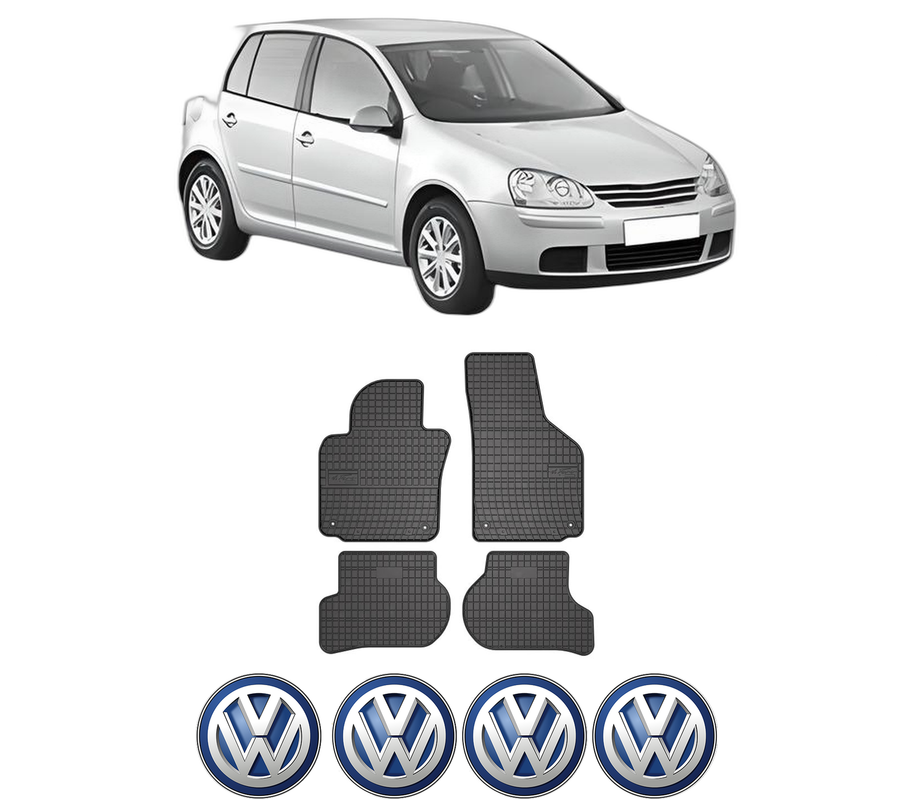 Set covorase presuri Volkswagen GOLF V din 2004-2013, auto, din cauciuc thermoplastic, 4 Stickere auto cu Volkswagen