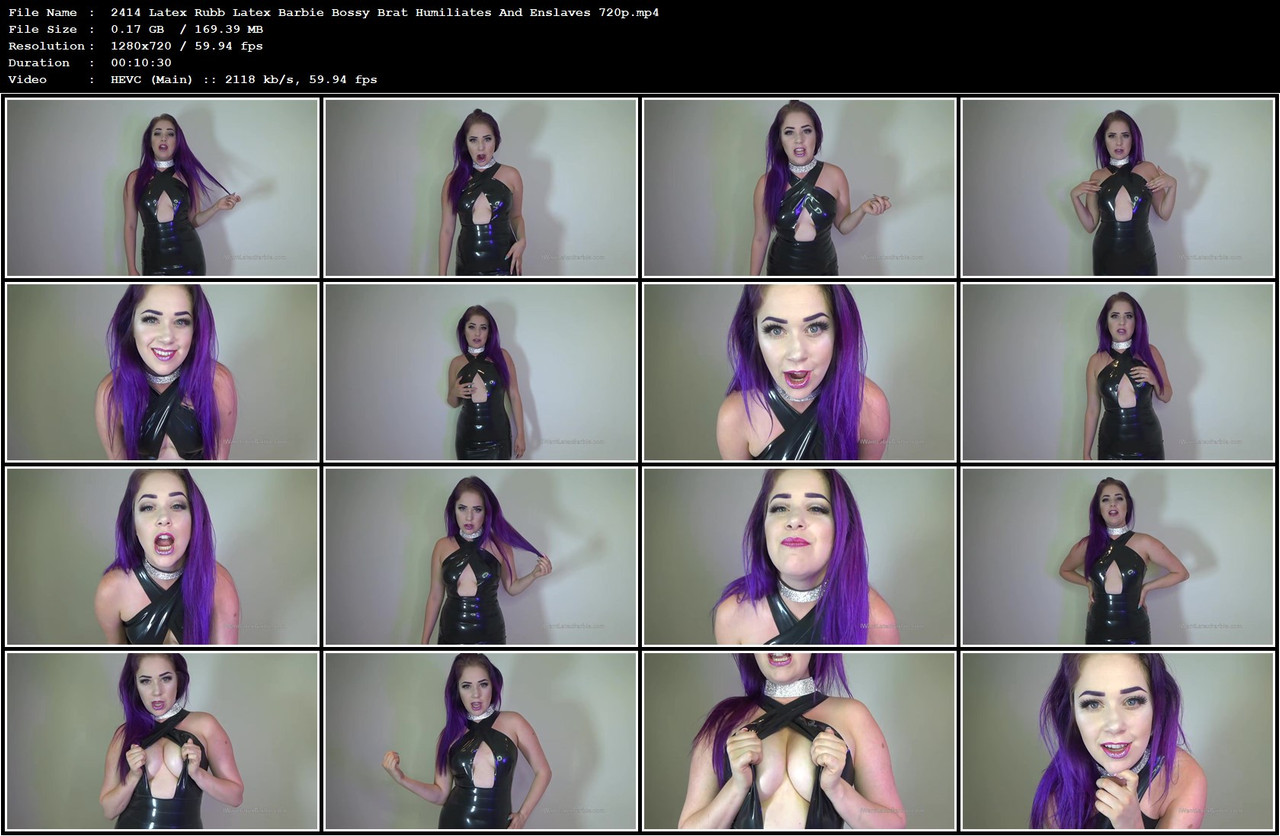 2414 Latex Rubb Latex Barbie Bossy Brat Humiliates And Enslaves 720p mp4