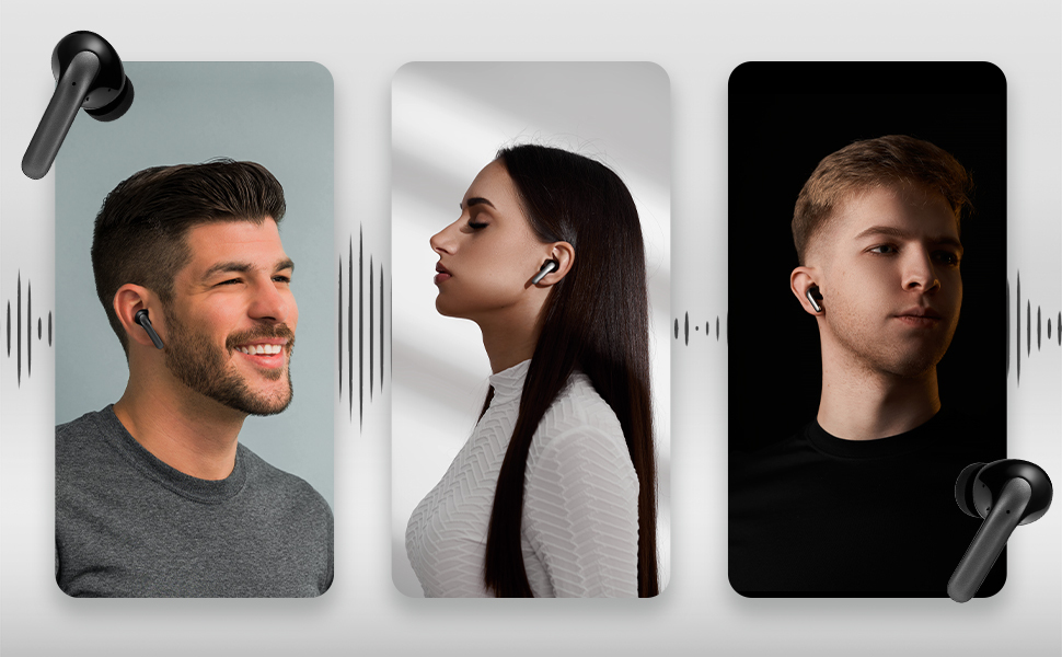 Casti wireless ROTTER ENC Negru