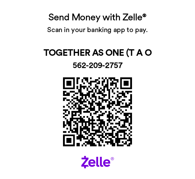 TOGETHER AS ONE - T.A.O. -Zelle QR Code1