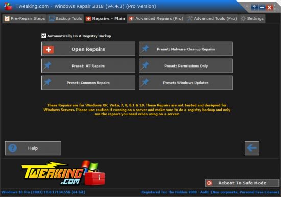 Windows Repair 2018 v4.4.5 Pro. Windows Repair 2018 v4.4.5 Pro.