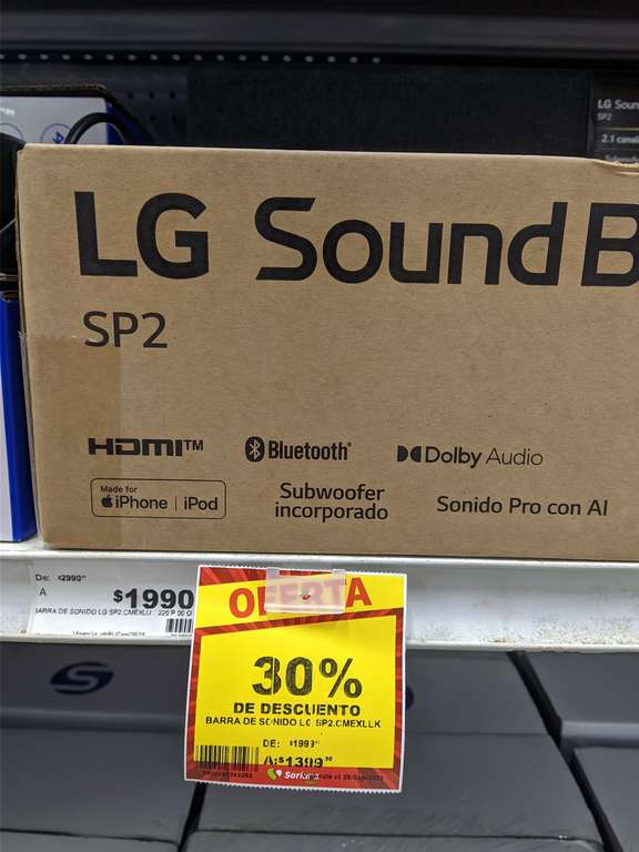 Soriana: Barra de Sonido LG SP2 2.1 Dolby Audio y Subwoofer integrado - Mérida 
