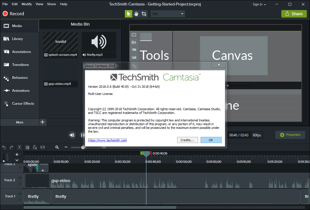 camtasia studio techsmith yazısı kaldırma