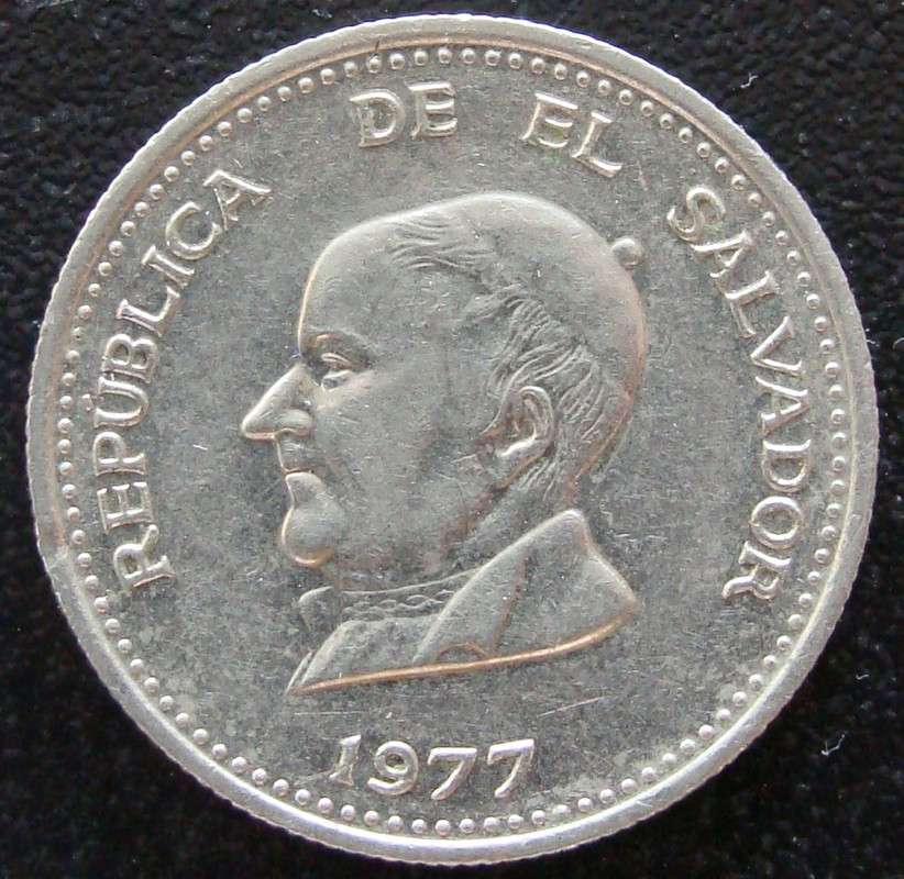 25 Centavos de Colón. El Salvador (1977) SLV-25-Centavos-Col-n-1977-anv