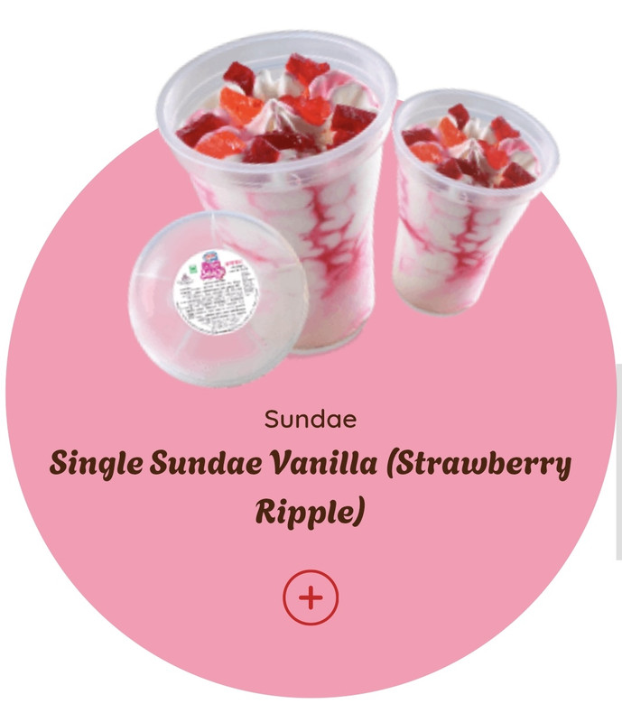 Sundae vanila & strawberry