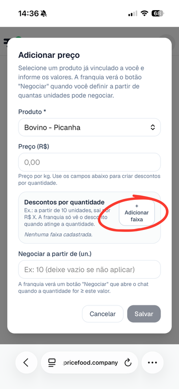 Etapa 7 — gerenciar preços