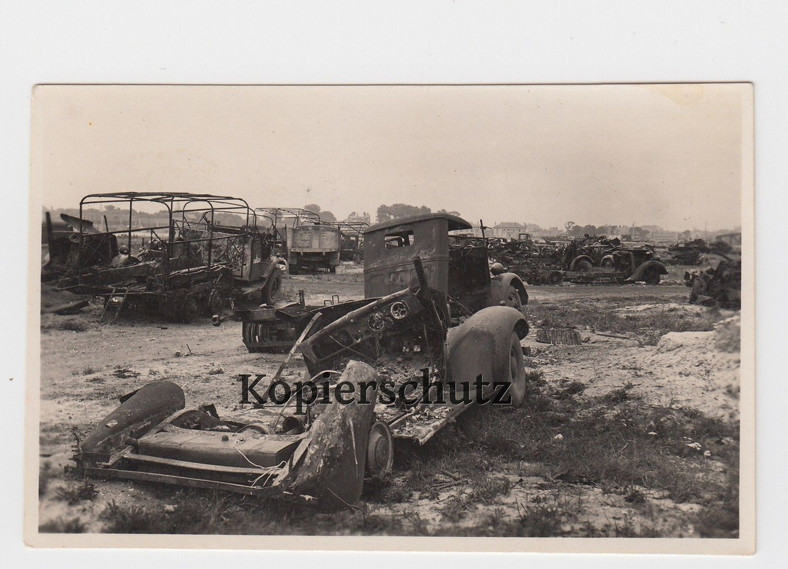 Foto 2. Wk Dünkirchen zerstörte Lastwagen Lkw La