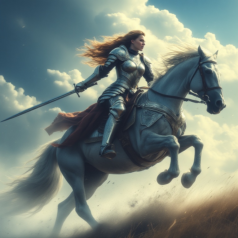 Armored-woman-charging-into-ba-(14)