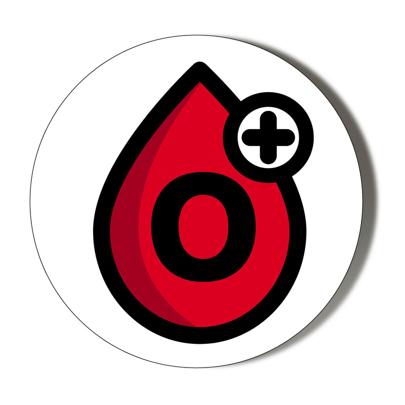 BLOOD TYPE O POSITIVE BADGE