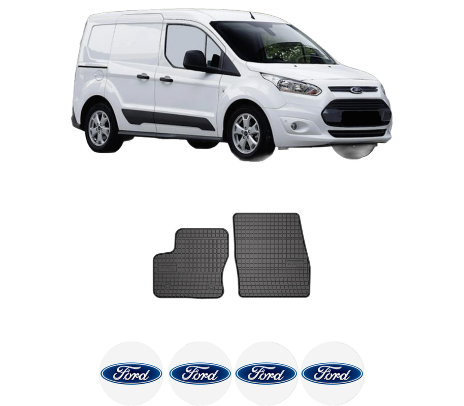 Set covorase presuri FORD TRANSIT CONNECT MPV din 2013-2018, auto, din cauciuc thermoplastic, 4 Stickere auto cu FORD