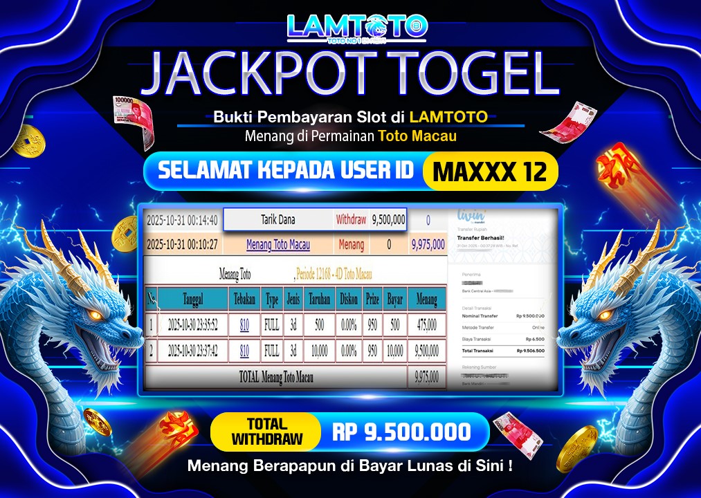 BUKTI JACKPOT LUNAS LAMTOTO