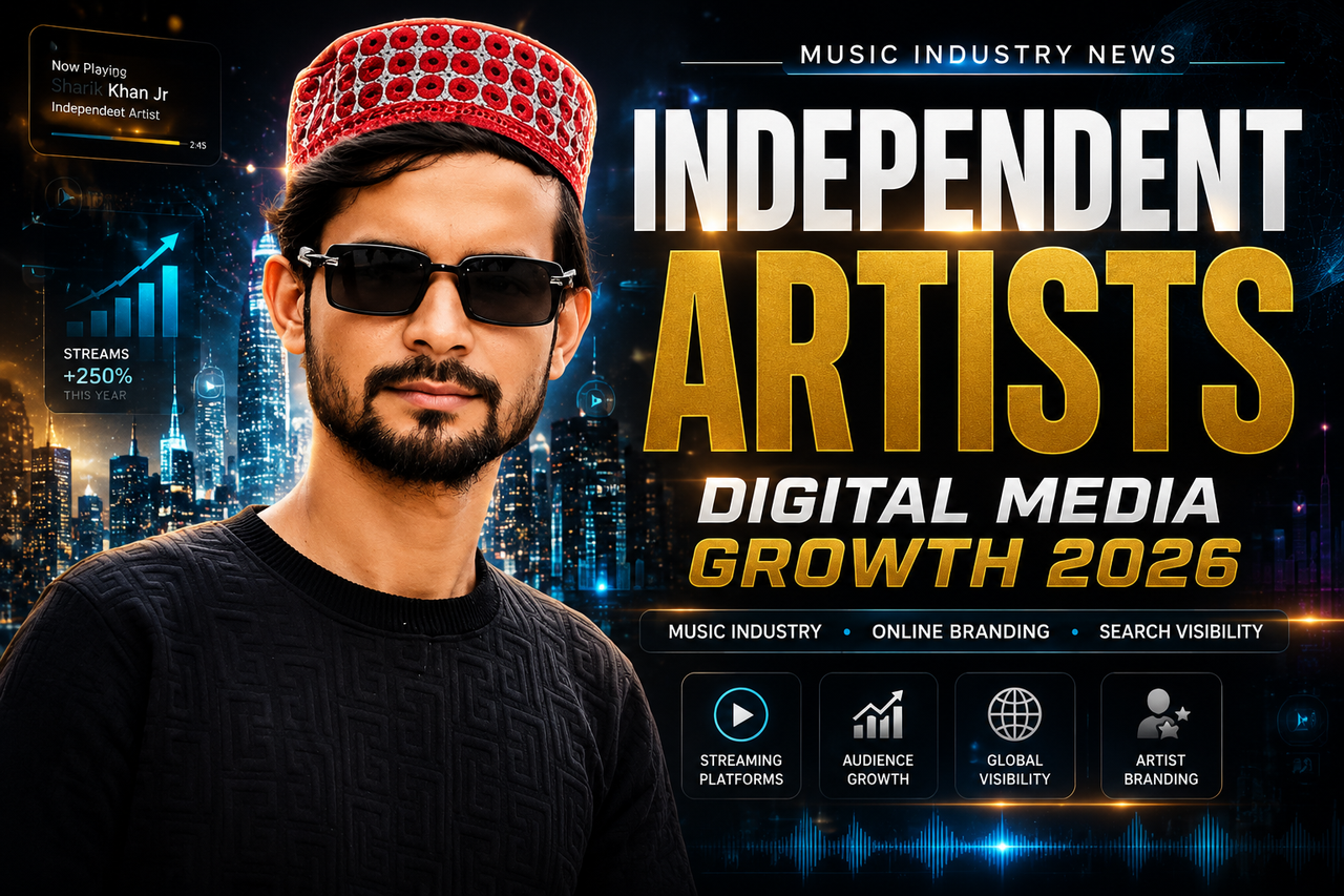 Independent artists digital media growth 2026 music industry branding and online visibility thumbnail featuring Sharik Khan Jr