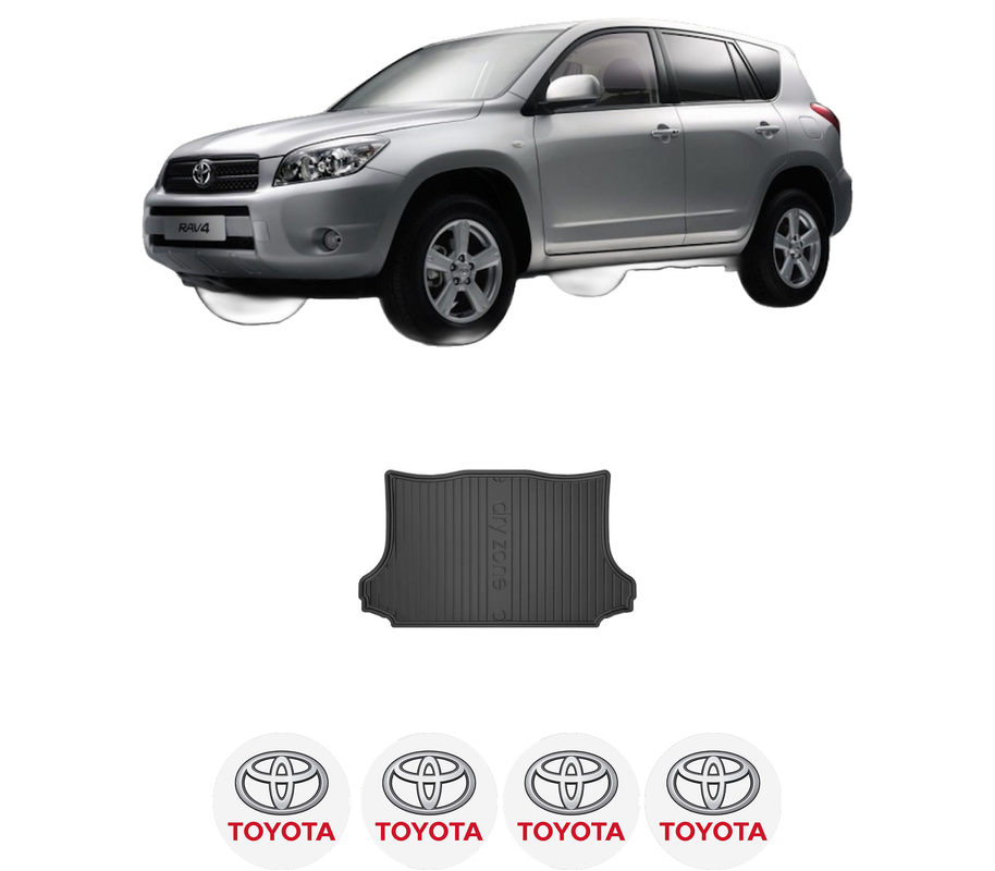 Tavita Portbagaj TOYOTA RAV 4 III (_A3_) din 2005-2013, Protectie Portbagaj Auto, 4x Stickere auto cu TOYOTA