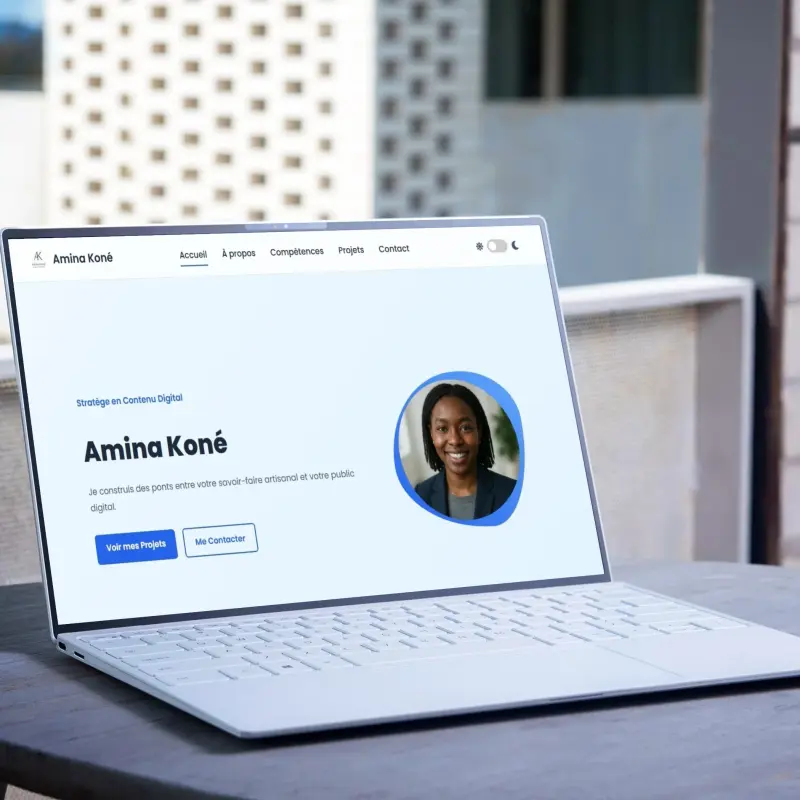 Exemple d'un portfolio professionnel créé avec le générateur