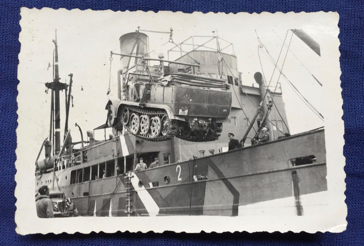 Foto SdKfz 7 Verladen Halbkette Militär Wehrmach