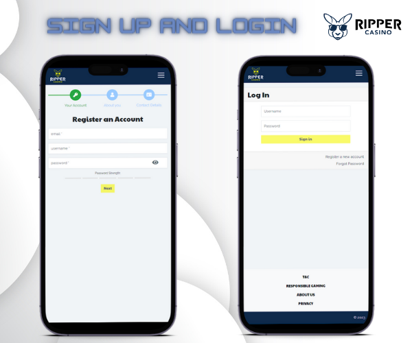 Ripper Casino Login | Sign-up process