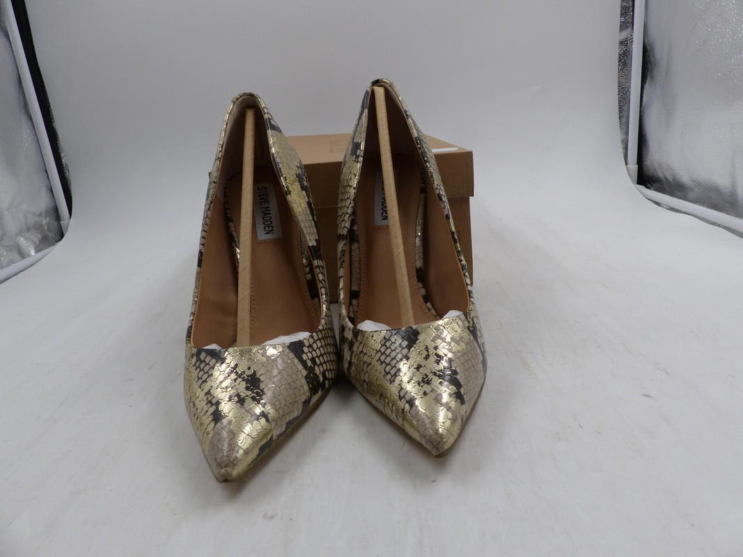 STEVE MADDEN VALA GOLD SNAKE WOMENS 4 INCH HEELS SIZE 8.5 STEVE MADDEN VALA GOLD SNAKE WOMENS 4 INCH HEELS SIZE 8.5